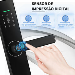 Fechadura Digital Tuya WiFi com biometria, senha e app