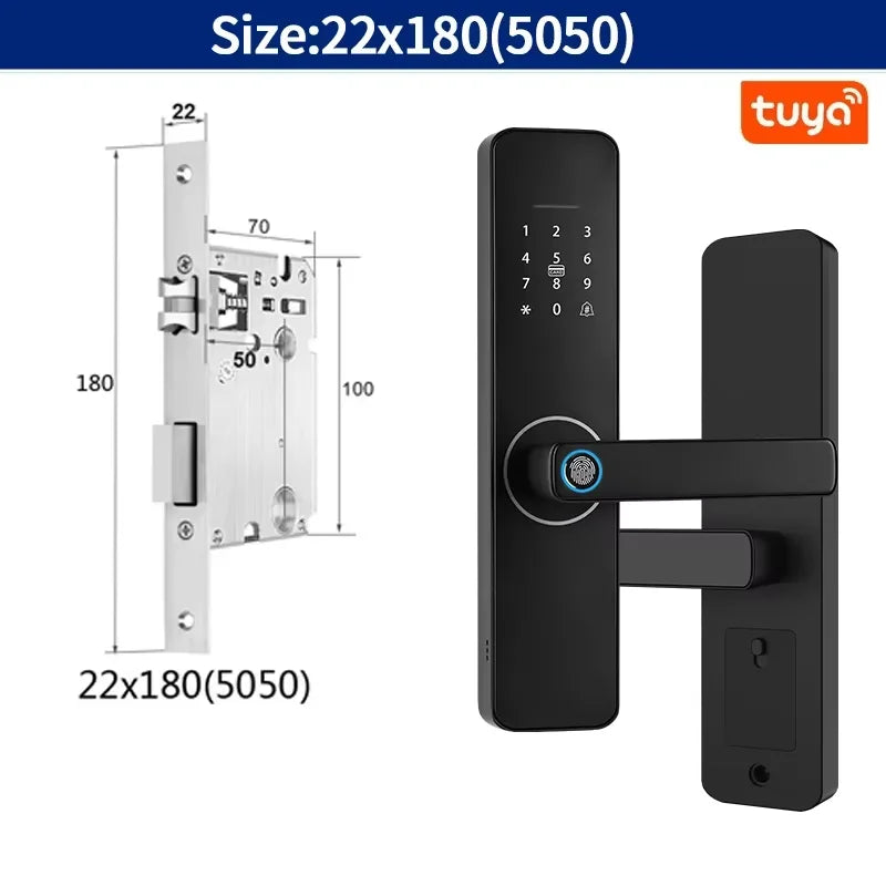 Fechadura Digital Tuya WiFi com biometria, senha e app