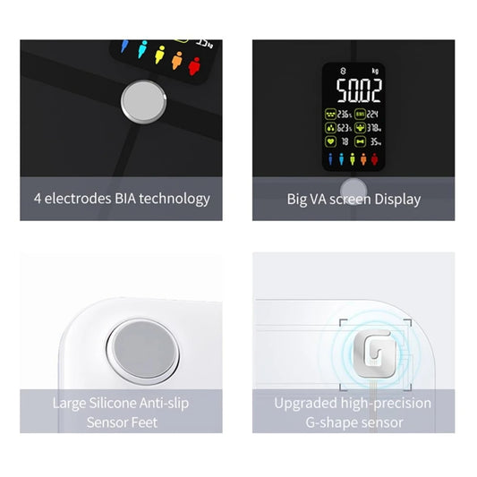 Balança Inteligente Digital com bioimpedância, Bluetooth e medição até 180kg