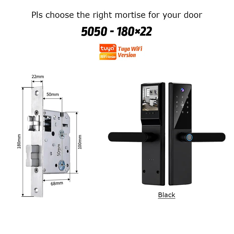 Fechadura Digital Tropernic H01 Tuya WiFi com câmera e interfone