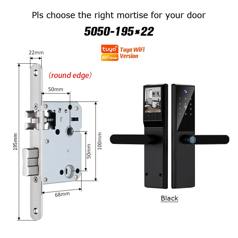 Fechadura Digital Tropernic H01 Tuya WiFi com câmera e interfone