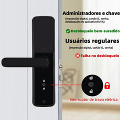 Fechadura Digital RAYKUBE K11 WiFi Tuya com biometria e voz em português