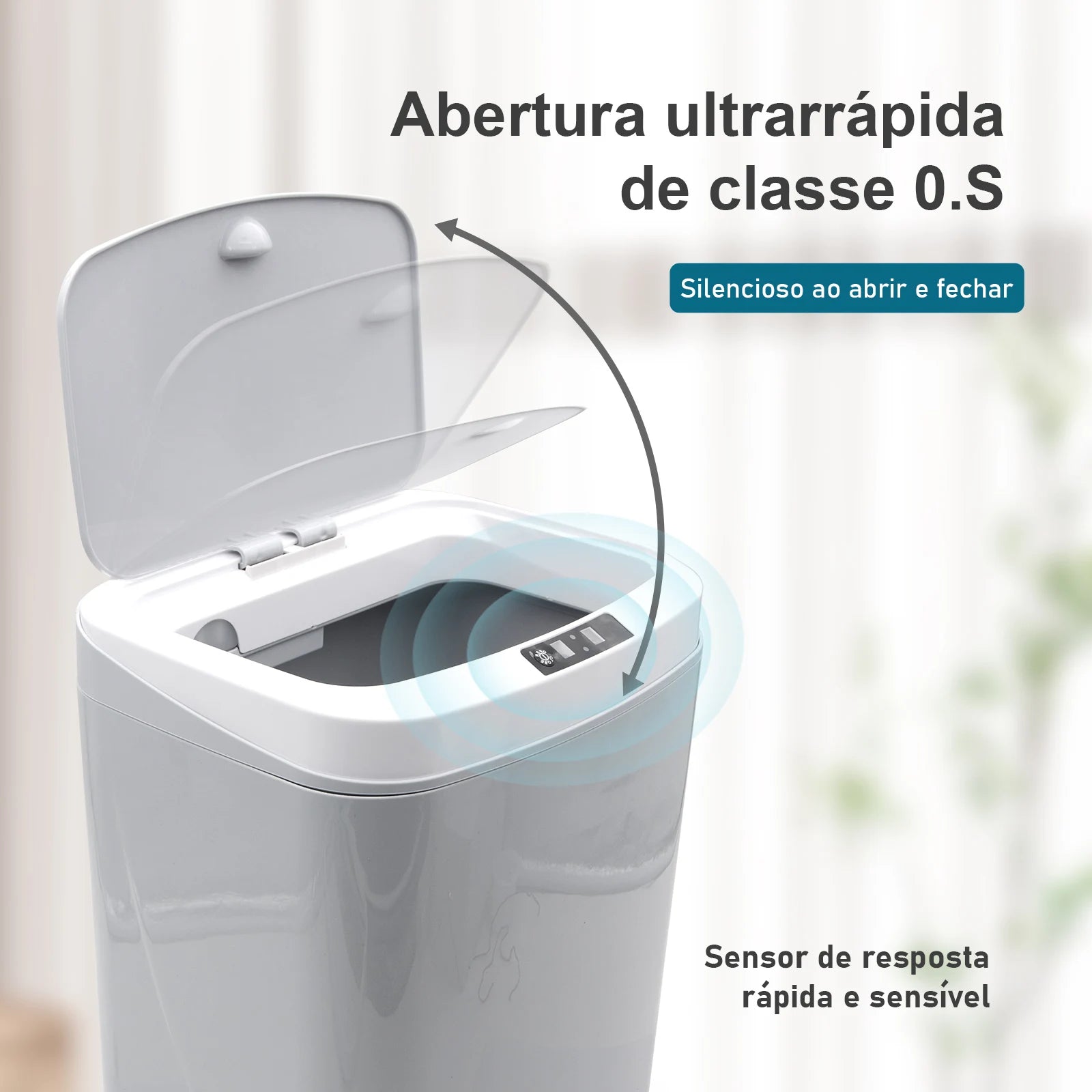 Lixeira Inteligente Abertura e Fechamento Automática com Sensor 3D - A Higiene e a Tecnologia ao seu alcance!