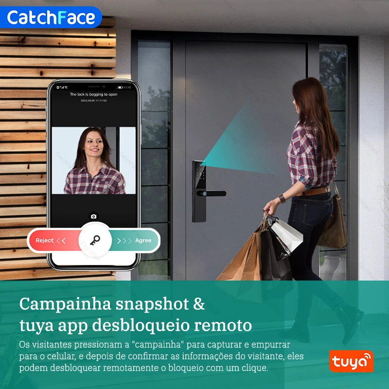 Detalhe do teclado touchpad e sensor de impressão digital