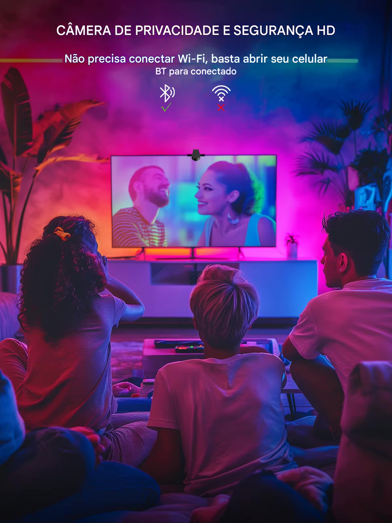 Faixa LED/Luz de Fundo (Backlight) Inteligente Para Imersão de Ambientes, WI-FI, 3,5 Metros - Útil para Smart TV de 24 a 65 Polegadas
