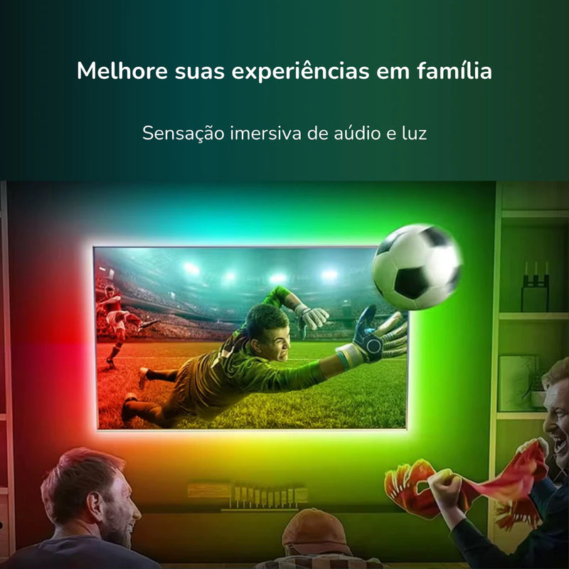 Faixa LED/Luz de Fundo (Backlight) Inteligente Para Imersão de Ambientes, WI-FI, 3,5 Metros - Útil para Smart TV de 24 a 65 Polegadas